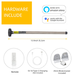 Sortfle AM15-ES-E Blinds Motor Build Re-Chargeable Motor for 1" (25mm) Mini Blinds