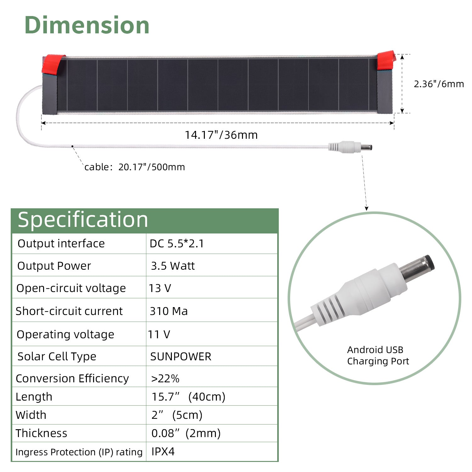 Sortfle Blinds Solar Panels - 8.4Volt Small Solar Charger for Motorized Blinds