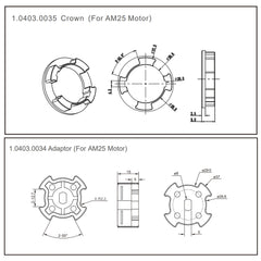 Double-Groove Tube 38mm Drive Wheel Suitable for AM25 Motor