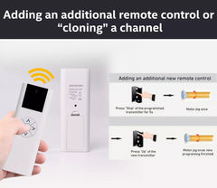 Sortfle AC114-01 Remote Control (RF 433.92MHz) 1 Channel Wireless Blinds Controller for Motorized Roller Shades and Blinds