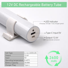 12V Blinds Battery Pack, 3-Cell 18650 Lithium Battery Pack, Type-C Charger Port