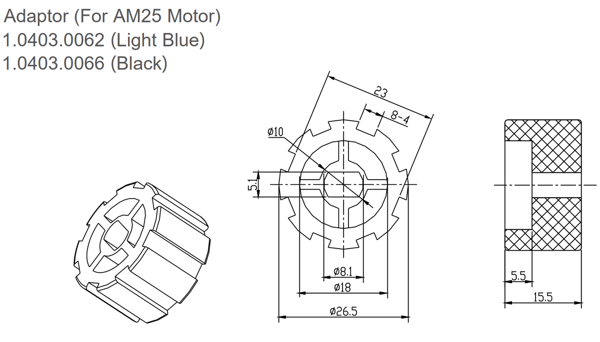 Blinds Motor  Drive Wheel for Roller Shade Tube 1-1/8（28mm）Only Suitable for AM25 Motor