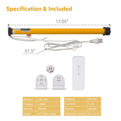 Motor de persianas inteligentes Sortfle AM25 WiFi de 1,5" (38 mm) para Alexa, Googlehome 