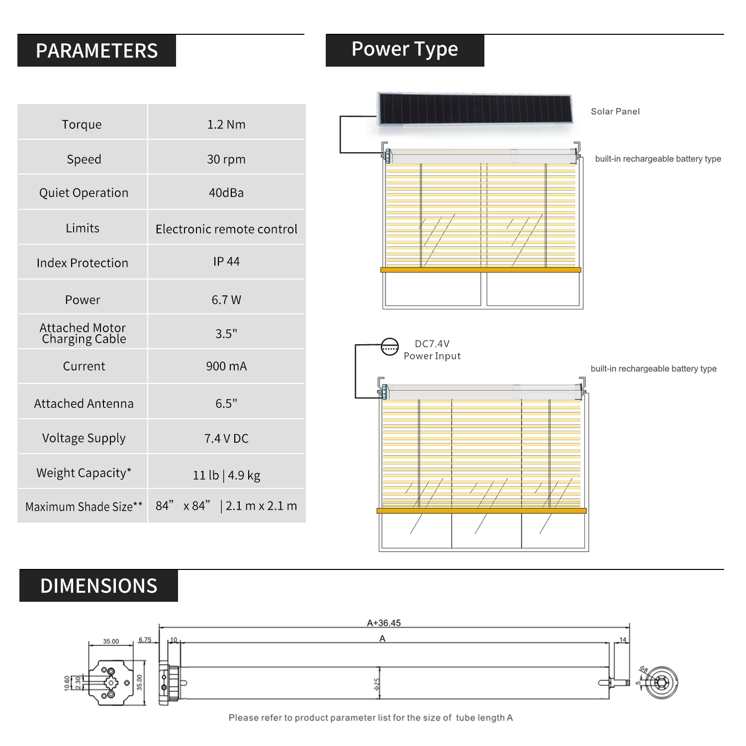 A-OK Motor AM25 Automatic Blinds Motor: Rechargeable Battery Motor kit