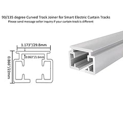 90 Degree U Type and L Type Window Electric Curtain Track Joiner