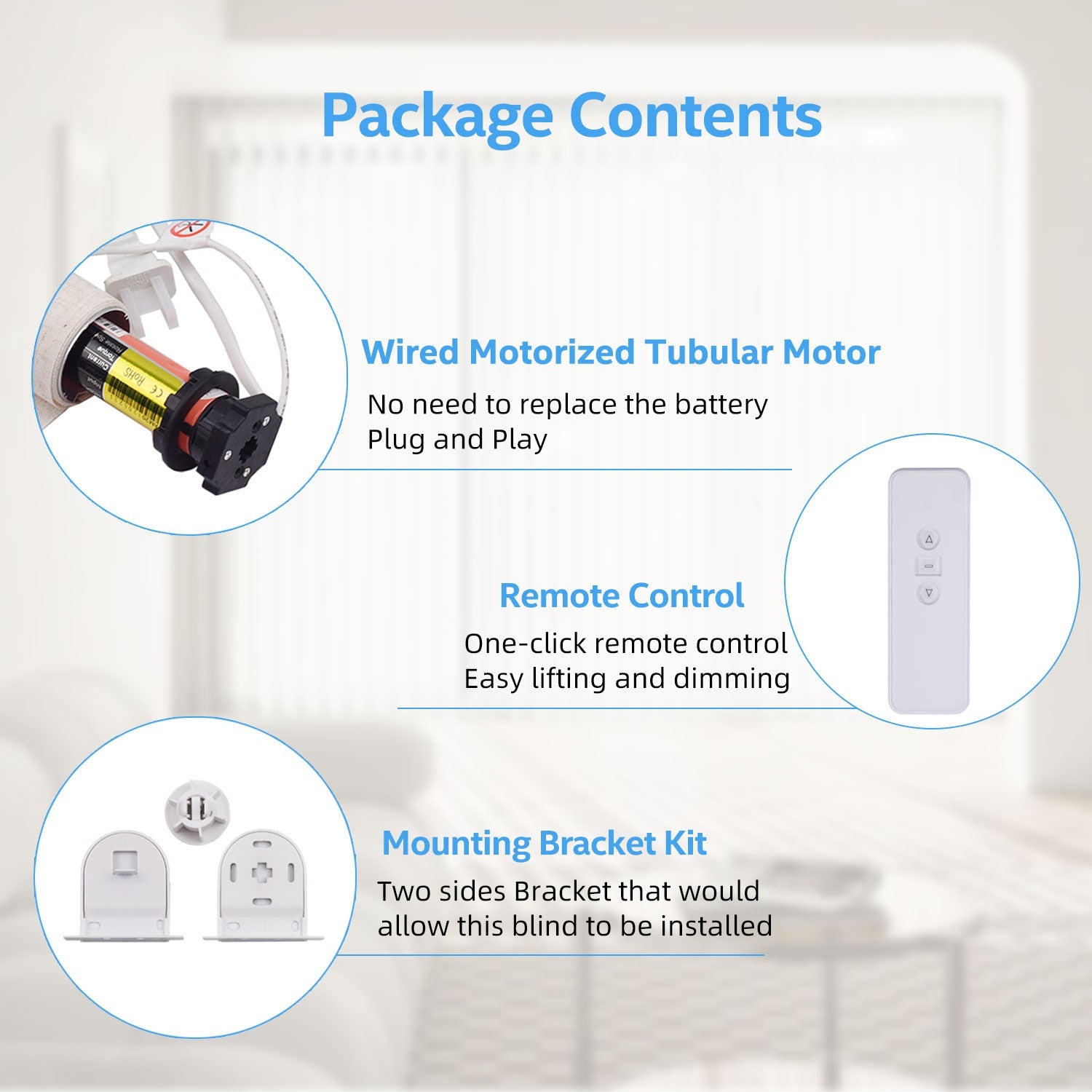 AM25-MEL-P Electric Blinds Motor Remote Control for 1.5 Inch Shade Tube，AC100-240V