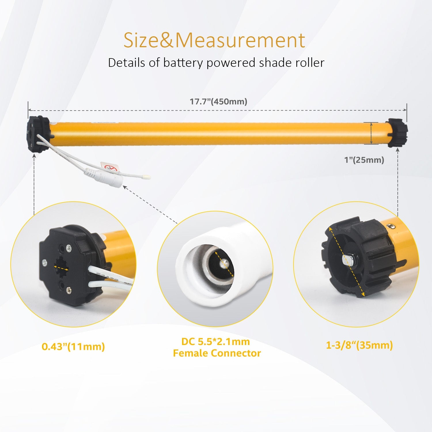 A-OK Motor AM25 Motor Persianas Automáticas: Kit Motor Batería Recargable